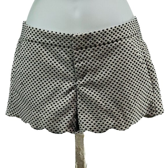 CLUB MONACO Women's Shorts Textured White Black Polka Dot Stretch Pockets Size 0 - Picture 9 of 9